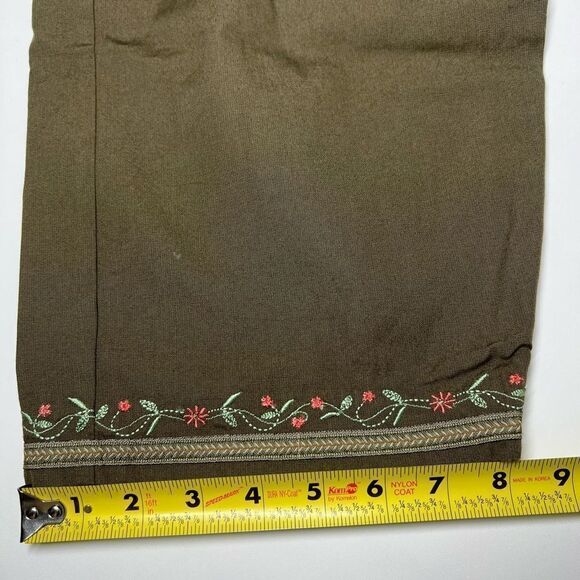 PARA Y2K Vintage Gasoline Embroidered Capri Cotton Bohemian Size 12 - Picture 13 of 14